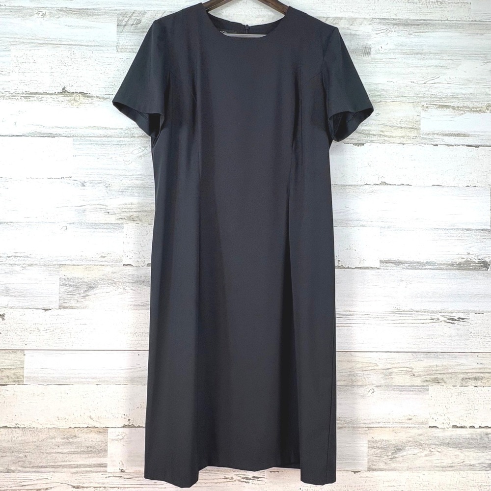 AGB Dress Womens Black Short Sleeve Sheath Career Dress Size 16‎ Office Career